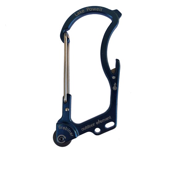 OUTDOOR ELEMENT | Lake Powell Firebiner | Souvenir | Keychain Emergency Tool | Fire Starter | Carabiner | Bottle Opener | Multi Tool