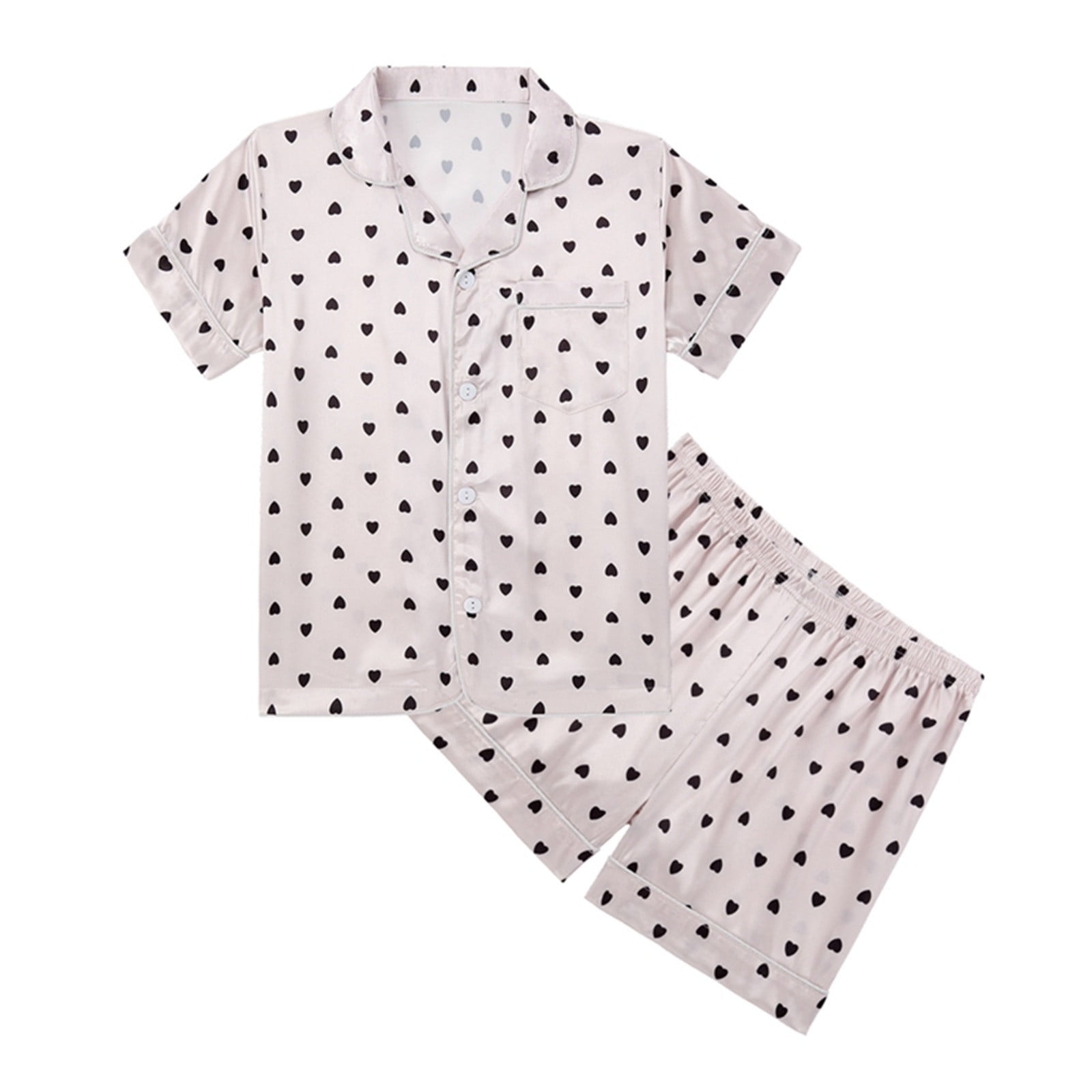 Big Kid Girl Pajamas Pajamas for Girls Kids Toddler Baby Girls Spring Summer Cartoon Print Short Sleeve Shorts Sleepwear Outfits Girls