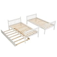 thumbnail image 6 of DreamBuck Twin Over Twin Bunk Bed with Trundle, Wood Bunk Bed Frame with Ladder and Guardrail, Can Be Converted into 2 Beds, Twin Bunk Beds for Teens, Adults, No Box Spring Needed, Noise Free, 6 of 9