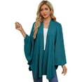 thumbnail image 6 of Women's Elegant Shawl Wraps Soft Open Front Poncho Sweater for Spring Fall Winter, 6 of 12
