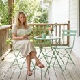 thumbnail image 2 of Yardgrace 3-Piece Folding Steel Patio Bistro Set, 2 Chairs and Table, Pea Green, 2 of 8