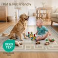 thumbnail image 4 of ODIKA 5'x7' Ultra-Soft Area Rug, Dining Contemporary Beige Greek Key Border Abstract Geometric None Washable, Bare feet friendly, Silk-Touch for Bedroom Home office, 4 of 7