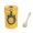 Yellow, variant on Wheat Straw Soup Cup, 330ml Portable Microwaveable Breakfast Cup, Double-layer Thermal Insulation Breakfast Cup Water Bottle with Spoon for School Office Outdoor Travel Student