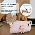 thumbnail image 4 of Electroplated Magnetic Ring Holder Case for iPhone 14 Plus, 360 Degree with Rotation Metal Anti-Drop Finger Ring Holder Magnet Car Holder Soft Slim Silicone Shockproof Cover - Purple, 4 of 18
