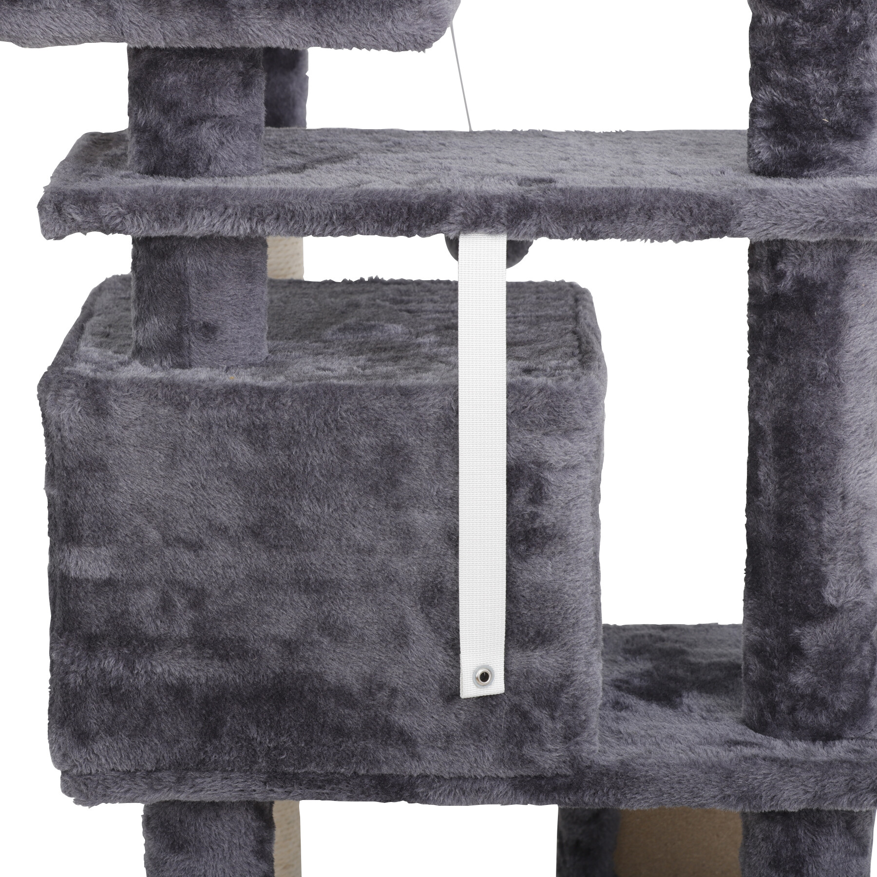 Zenstyle 53-in Cat Tree & Condo Scratching Post Tower, Dark Gray - image 10 of 14