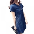 thumbnail image 2 of Robe en Denim Coréenne pour Femmes Nouvelle Robe d'Été Décontractée en Jean avec Boutons Robe Mini en Denim Grande Taille, 2 of 9
