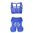 thumbnail image 4 of Gibobby Conjunto de lencería Sexy Conjuntos de Lencería Sexy para Mujer Brasier de Encaje Flores Sujetador Abierto Tanga G-String Thong Ropa Interior Pijama(Azul, XG), 4 of 5