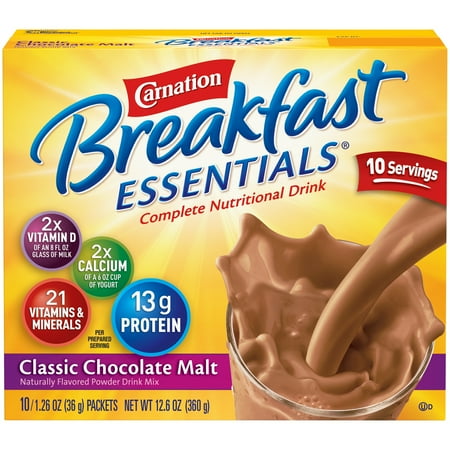 CARNATION BREAKFAST ESSENTIALS Classic Chocolate Malt 10-1.26 oz. Packets