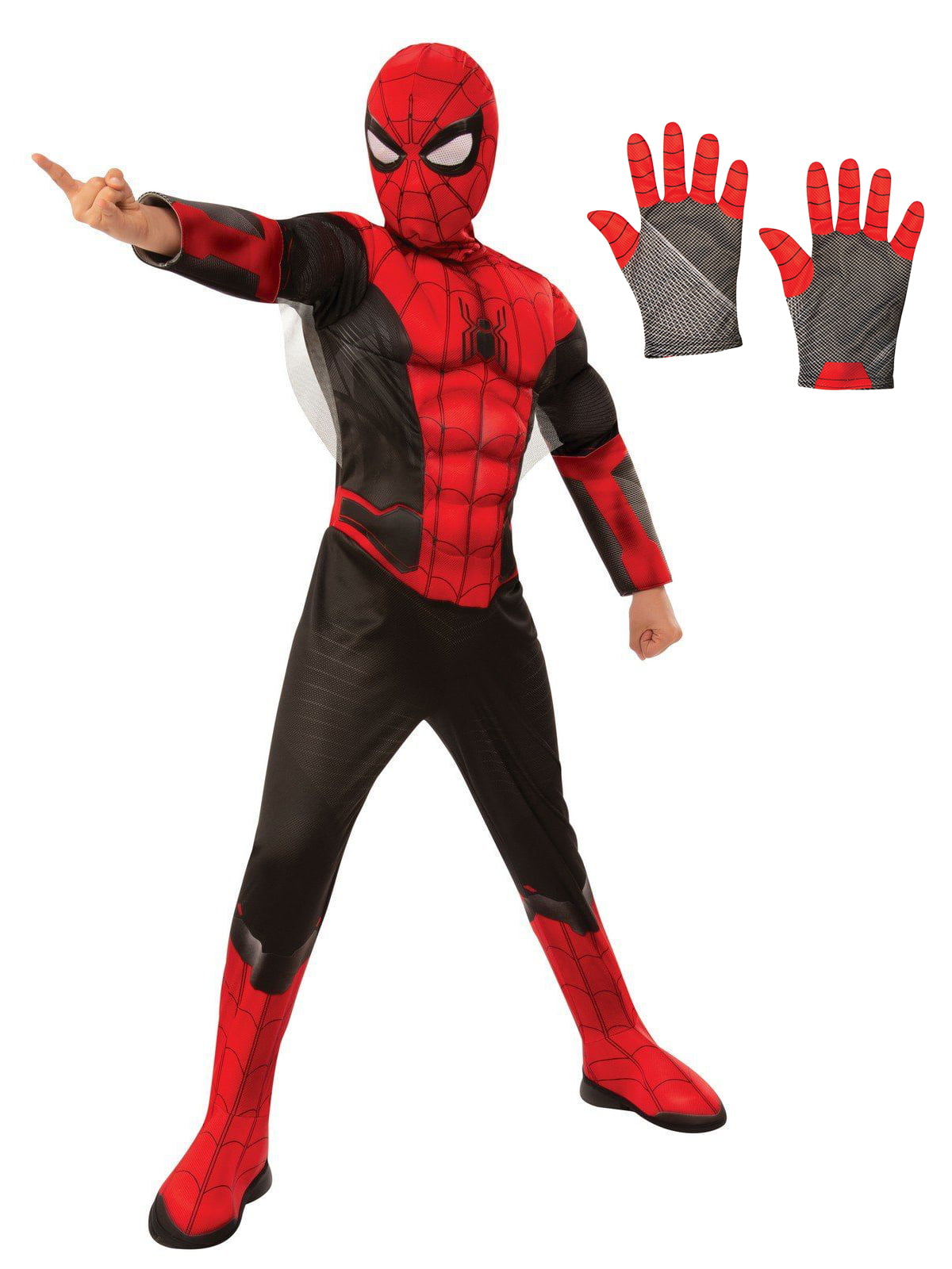 Spiderman Kids Deluxe Costume Kit - Red & Black - Size Small - Walmart ...