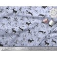 thumbnail image 3 of Soimoi Moss Georgette Fabric Reindeer,Tent & Human African Print Fabric by Yard 42 Inch Wide, 3 of 3