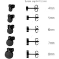 thumbnail image 4 of Laklulu JewelryWe Schmuck 5 Paare Ohrstecker Set, Edelstahl flache runde poliert Ohrringe Ohr-Schmuck für Damen & Herren, Plata/Oro/Rosegold/Negro, Durchmesser 4,5,6,7,8mm, 4 of 6