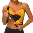 thumbnail image 4 of Vsdgher Flower Bush Sunflower Print Women Sleeveless Athletic Tank Top Built-in Bra Camisole Sports Vest for Yoga Running Fitness Exercise with Removable Pads, 4 of 8