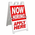 thumbnail image 1 of Now Hiring Apply Here (24" X 36") Deluxe A-Frame Signicade, Includes 2 Removable Panels & Stand, 1 of 2