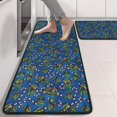 thumbnail image 2 of Kitchen Rugs Sets Of 2,Blue Christmas Holly and Candy Cane Pattern Anti Fatigue Kitchen Mat Rugs Non Slip Washable,Decorative Kitchen Floor Mats for Kitchen,Sink,Laundry,17"x47"+17"x47", 2 of 5