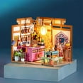 thumbnail image 3 of Casa miniatura con muebles realistas, casa de de bricolaje chino creativo strucción de rompecabezas Barra de cerveza Sunnimix casa de muñecas artesanales, 3 of 6