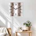 thumbnail image 3 of White Brown Wooden Wall Clock Silent Non Ticking, Modern Gradient Vertical Stripes Geometric Square Wall Clocks Battery Operated, Decor Clock for Home Office, Living Room, Kitchen, 10 Inch, 3 of 9