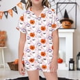 thumbnail image 2 of WEAIXIMIUNG Ensemble de Pyjama 2 Pcs pour Enfants Imprimé Graphique Chemise à Manches Courtes Boutonnée Shorts Ensemble de Pyjama 8-9 Ans, 2 of 5