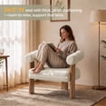 thumbnail image 6 of Usaint 25" Oversized Barrel Accent Chairs, Upholstered Chenille Chairs, Cozy Reading Chairs for Living Room, Bedroom & Apartment, Set of 2, Cream, 6 of 7