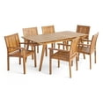 thumbnail image 7 of Noble House Jersey Acacia Wood 7-Piece Outdoor Patio Dining Set in Teak, 7 of 7