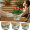 thumbnail image 4 of EQWLJWE Woven Planter Basket, Hand Woven Plant Basket Indoor Outdoor Storage Flower Plant Pot Cover Container for Home Balcony Garden Kitchen Decoration, 4 of 5
