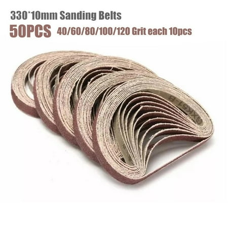 

BAMILL 50pcs/set 330*10mm Sanding Belts Abrasive Bands For Belt Sander Abrasive Tools