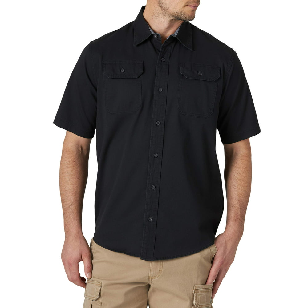 Wrangler - Wrangler Men's Short Sleeve Comfort Stretch Woven Shirt ...