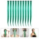 thumbnail image 5 of 10 piezas Extensiones de cabello de color verde Postizo para mujer Extensiones de cabello decorativas Extensiones de cabello para niña con pinzas para el cabello (recto), 5 of 5