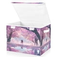 thumbnail image 2 of IAUYY 42*32*30cm Storage Bin with Lid Storage Boxes with Handles,300D Oxford Fabric+Hollow Board Applicable to Clothes Storage Office Storage,Soft and Purple, 2 of 6