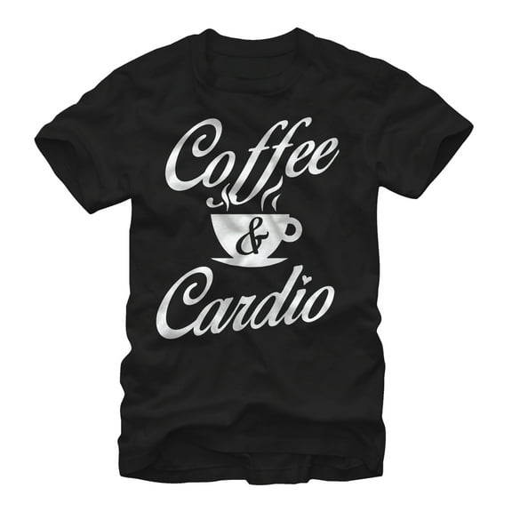 Women's CHIN UP Coffee and Cardio Boyfriend Graphic Tee Black Medium