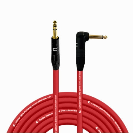Coluber Cable 1/4" TRS Male - Right Angle 1/4" TS Pro 3-Pin Audio Connector