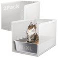 thumbnail image 1 of Juego de 2 protectores de arena 23.6 x 15.7 x 15.7 pulgadas protección contra salpicaduras XL sin fugas caja de arena para gatos lados altos fácil de, 1 of 7