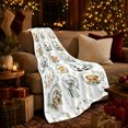 thumbnail image 3 of YShenghong Assorted Animals Peeking Through Soft Green Leafy Wreaths Printed Flannel Blanket, 3 of 7