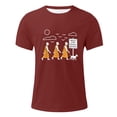 thumbnail image 3 of IWRICH Walk for Peace Monks Journey T-Shirt for Men White Short Sleeve Tshirts Crew Neck Loose Fit Oversize Big and Tall Tops Brick Red XXXXXL, 3 of 3