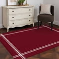 thumbnail image 3 of Pure Red Wine Runner Rug 2.7x5 FT, Non Slip Entryway Carpet, Simple Solid Color Washable Soft Floor Carpet Entrance Mat Non-Shedding Throw Rug for Hallway Laundry Room Bedside, 3 of 9