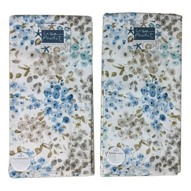 Set of 2 BLUE ESCAPE Hydrangeas Terry Kitchen Towels by Kay Dee Designs