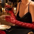 thumbnail image 4 of Lace Gloves for Women, Elegant Long Elbow Opera Lace Gloves for Women, 4 of 6