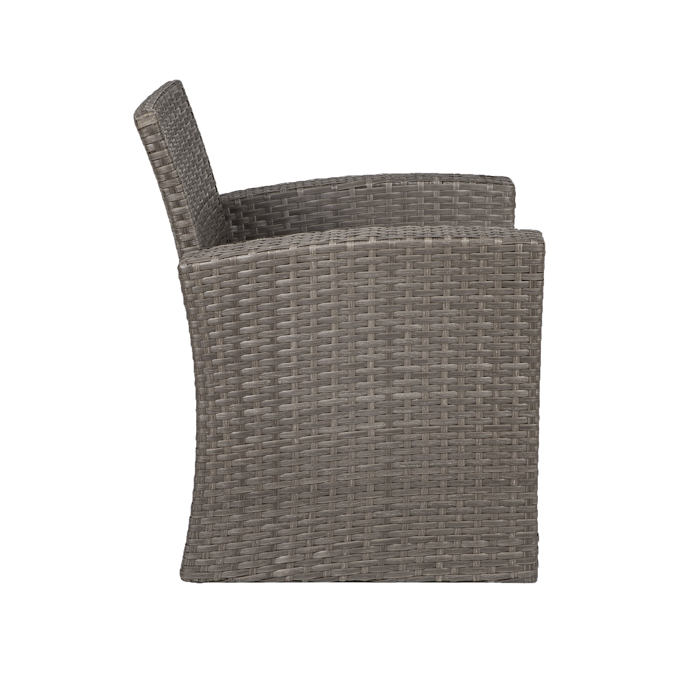 GARDEN 4-Piece Outdoor Rattan Wicker Patio Conversation Sets with Coffee Table & Cushion, Gray and White