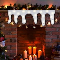 Christmas Fake Snow Blanket Icicle Artificial Snow Fireplace Blanket Roll Fluffy Fake Snow Mantel Cover for Winter Village Fireplace Decoration