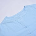 thumbnail image 6 of Womens Summer Tops T Shirts Solid Color Linen Longline Cardigan Size Available Tees,Blue,S, 6 of 7