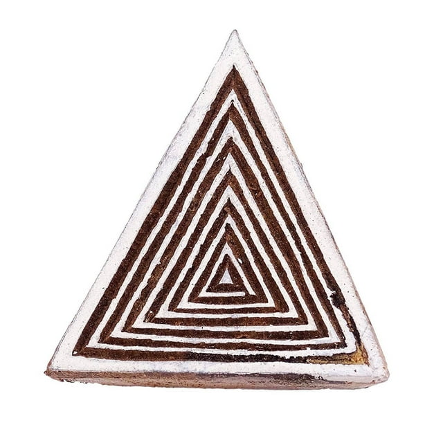 Triangle Shape Painting Block Fine Art On Wall Paper Decorative Wooden Stamp