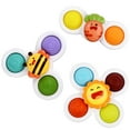 thumbnail image 1 of 3Pcs Suction Cup Spinner Toys,Baby Spinners Dimple Toy w/ Pop Fidget Function, 1 of 5