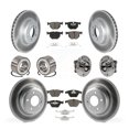 thumbnail image 1 of Transit Auto Front Rear Hub Bearing Coated Disc Brake Rotors and Ceramic Pads Shoes Kit (10Pc) for Car 2012 BMW 335i Convertible with Blue Painted Calipers 370mm Diameter Rotor - KBB-122739, 1 of 10
