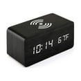 thumbnail image 3 of Wooden Digital Alarm Clock with Wireless Charging, Dimmable, Adjustable Volume, 3 Alarms, Weekday/Weekend Mode, Snooze, Digital Clock for Bedroom, Bedside, Office, 3 of 11