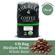The Bean Coffee Company Organic Water Processed DECAF Vanilla Bean, Medium Roast, Whole Bean, 5-Pound Bag