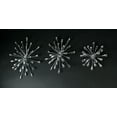 thumbnail image 5 of Zeckos Silver Metal Starburst Jeweled Wall Hanging Art Set of 3, 5 of 7