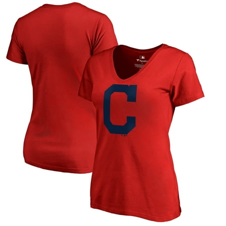 Cleveland Indians Logo Charm - Cleveland Indians Women's Plus Sizes Primary Team Logo T-Shirt - Red