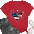 thumbnail image 5 of Xdegoge 4th of July Ornate Flag Heart Graphic T Shirt for Women Short Sleeve Crewneck Patriotic USA Stars and Stripes Summer Casual Loose Graphic Tees Tops, 5 of 6
