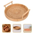 thumbnail image 3 of Round Woven Tray for Serving Fruit Snacks or as Coffee Table Tray 1 Set, 3 of 9