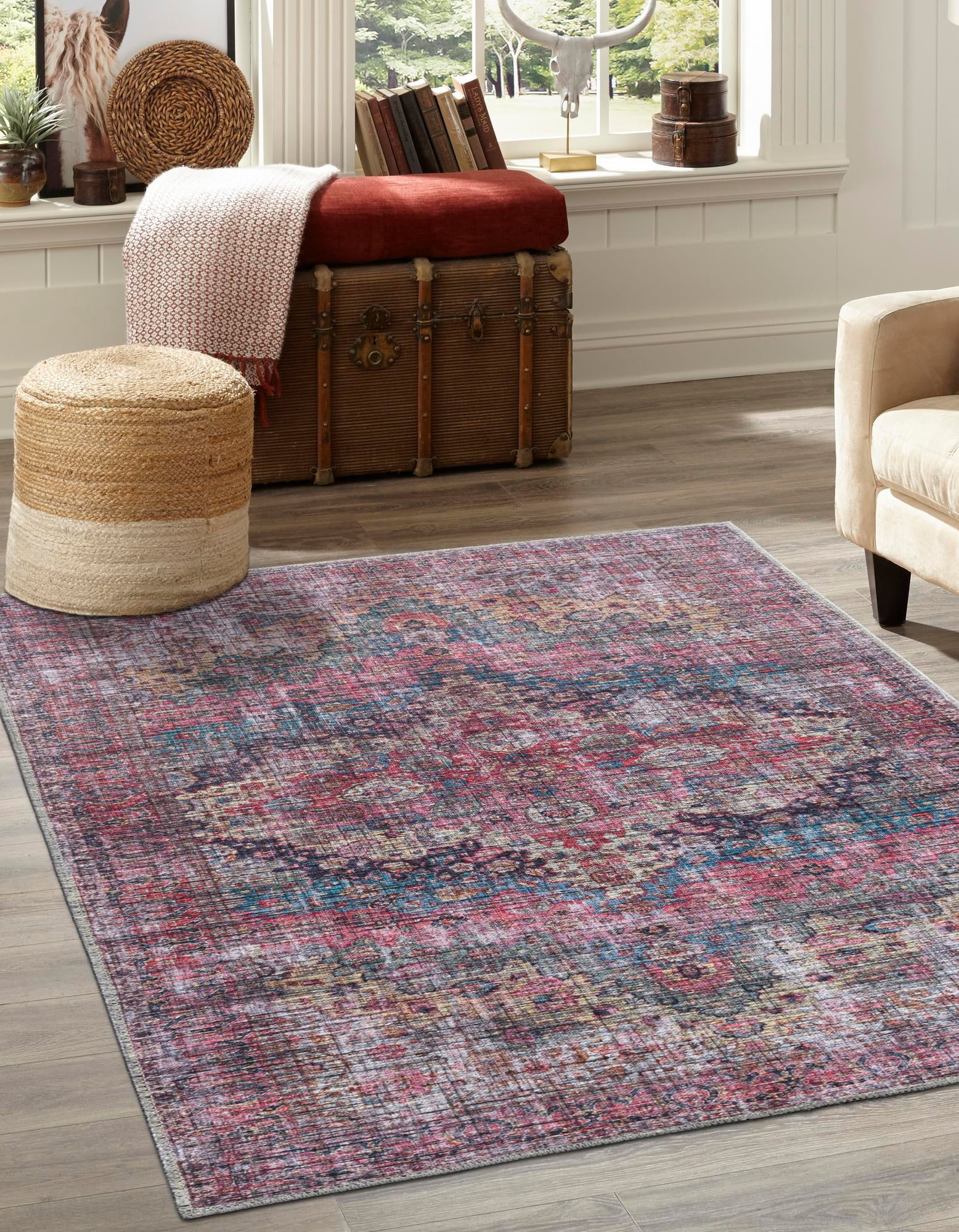 Rugs.com Mangata Collection Rug – 5' 3 x 8' Multi Low Rug Perfect For ...