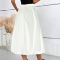thumbnail image 4 of Women Maxi Skirt High Elastic Waist A Line Long Skirt Summer Casual Ruffle Pleated Midi Skirts, 4 of 8